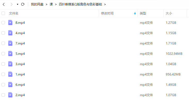 四叶啾萌系Q版角色与色彩基础2022【只有视频】