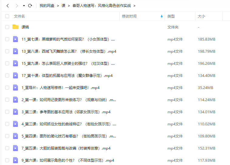 【缺课】画画的春哥人物速写2022年：风格化角色创作实战【】