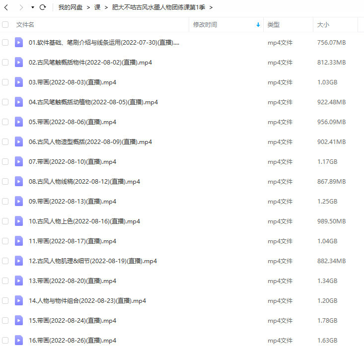 肥大不咕 古风水墨人物团练课第1季
