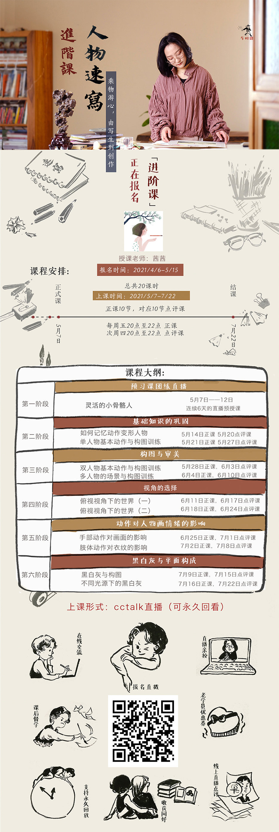 茜茜老师 人物速写进阶课
