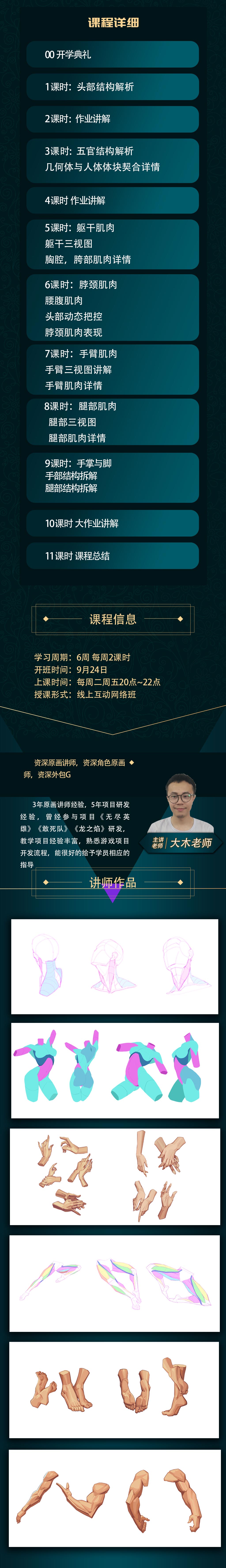 大木老师人体结构课三期 原画CG角色设计入门人体基础课 插画人物绘画人体基础课