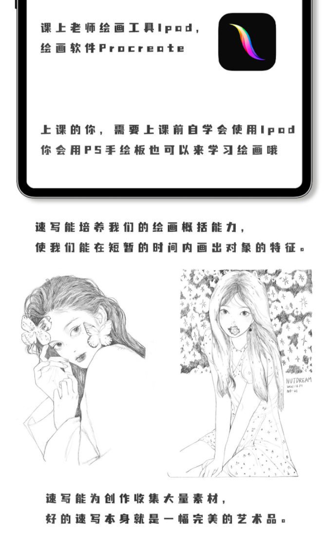 nutdream人像速写2021年8月ipad插画课【带笔刷课件】