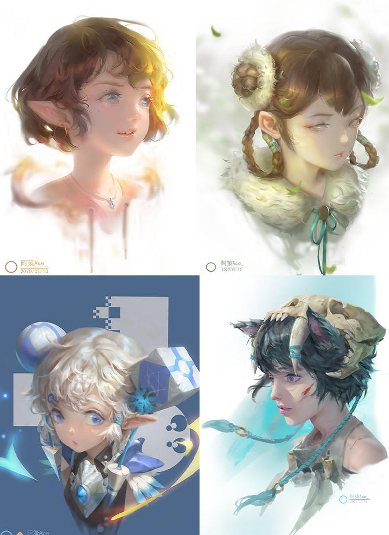 【2021年】阿策第7期通用头像课【，带笔刷课件】