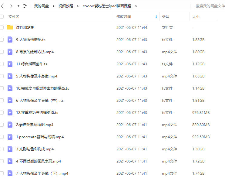 coooo爱吃芝士ipad插画课程2021年2月结课【画质超清有笔刷】