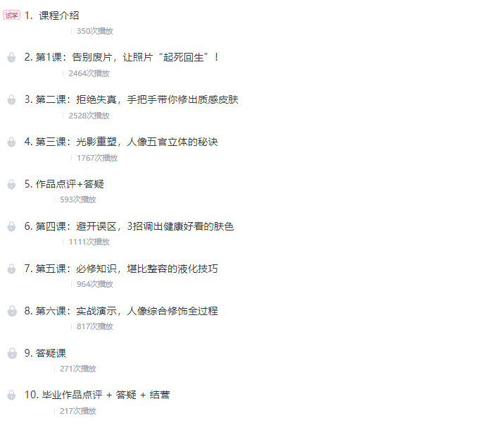 缦图莱思学院2020人像精修班【有素材】