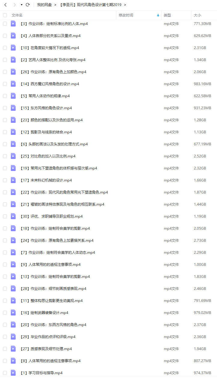 【李圣元】现代风角色设计第7期【画质清晰只有视频】