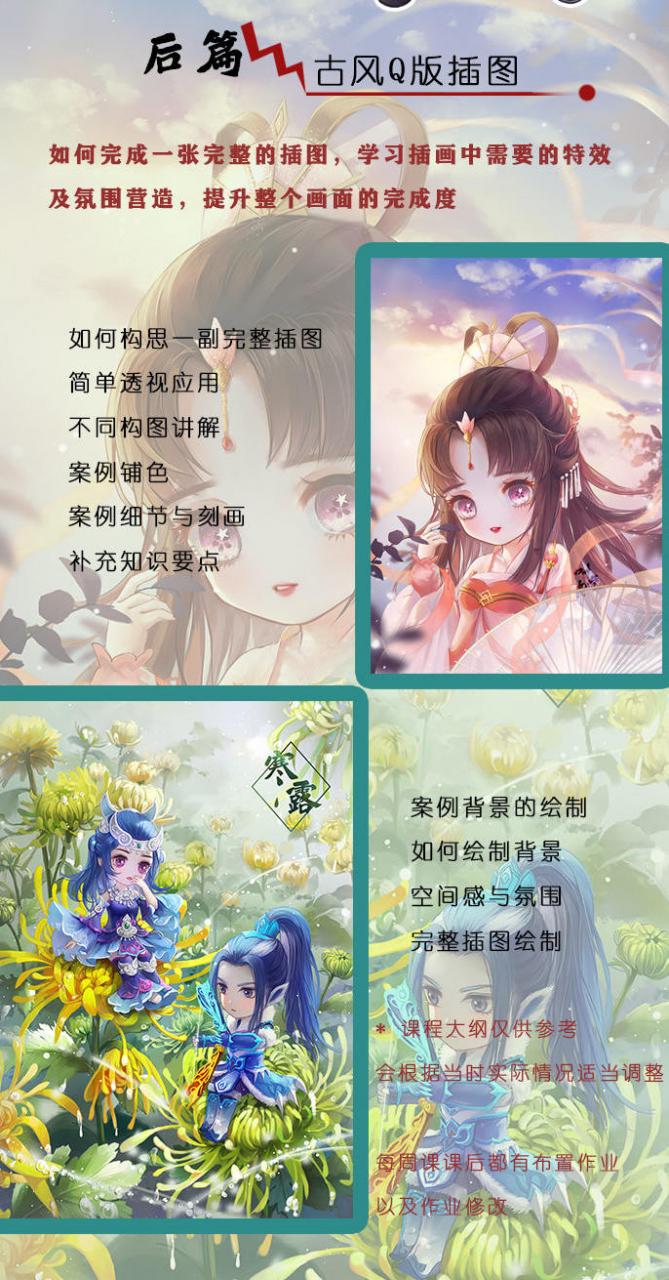 叶紫紫古风Q版厚涂班第一期2020年4月结课【有笔刷课件】