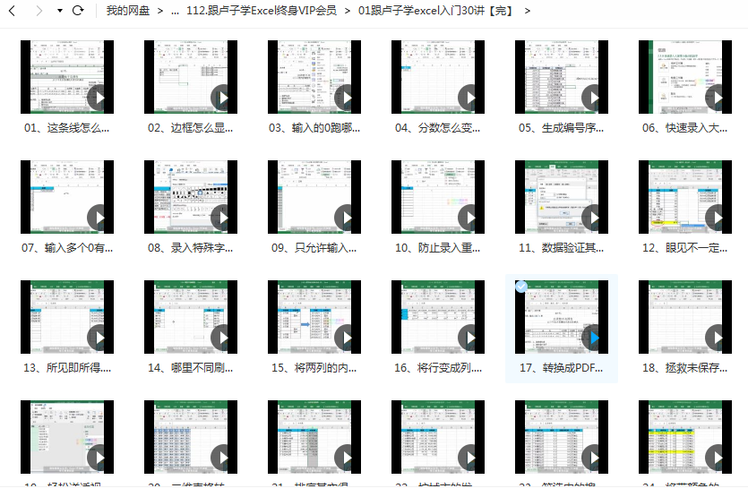 跟卢子学excel入门30讲网课资源插图1