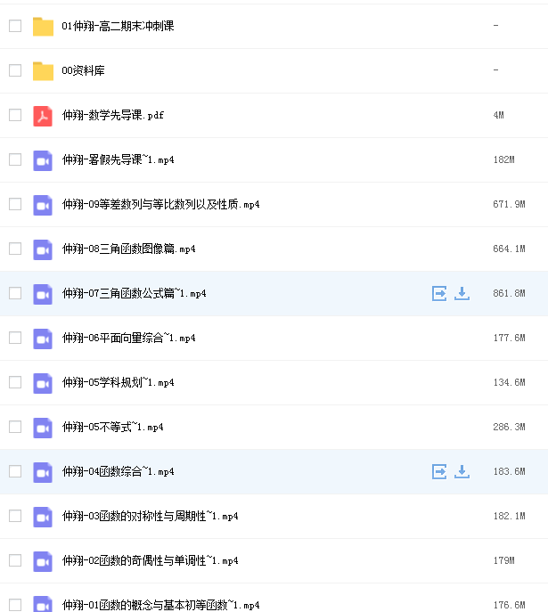2022高三仲翔数学暑假班网课资源.png