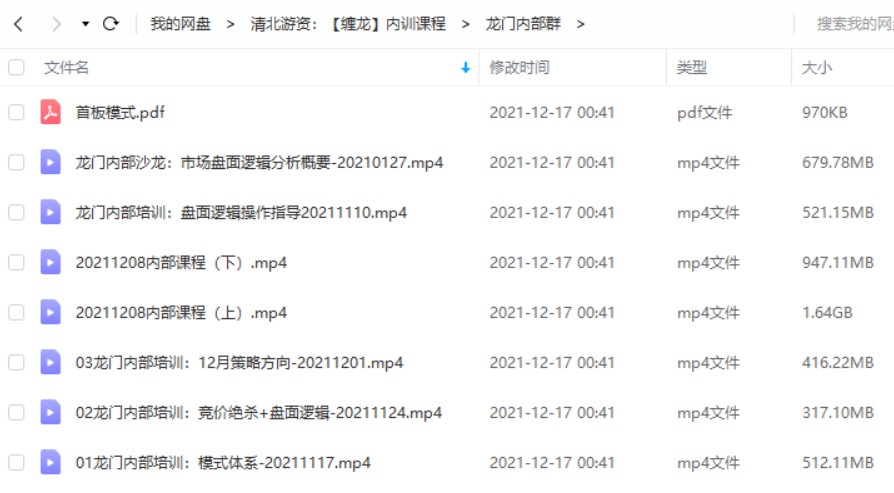 清北游资：龙门实战特训营缠龙内训课程视频+带盘群 –-5