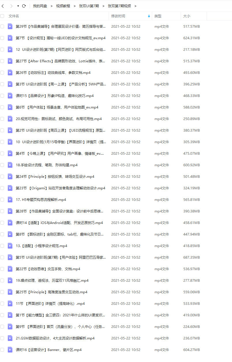 【张双】UI设计进阶班第7期【超清有素材】