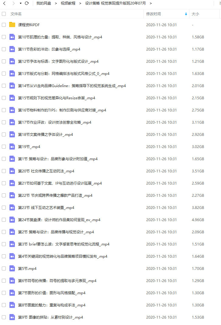 设计策略 视觉表现提升班2020年07月新课（完整不加密超清）