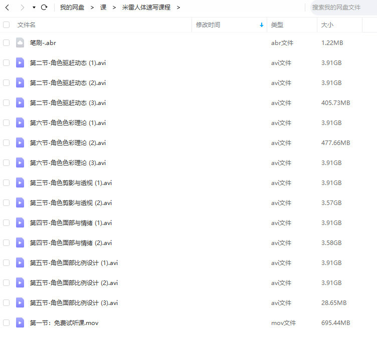 米雷人体速写课程【画质一般有笔刷】插图1