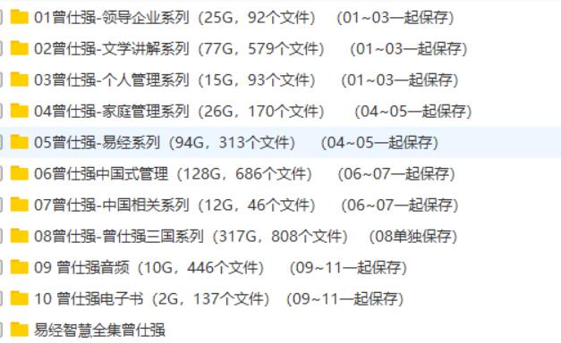 曾仕强视频音频电子书全集讲座全集教程650.96GB