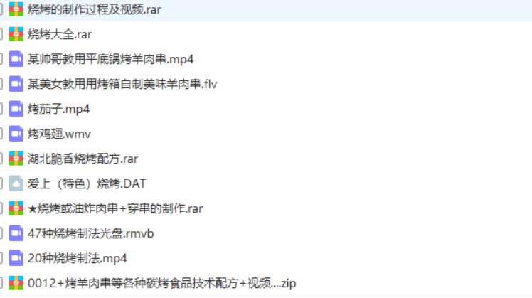 正宗烧烤技术配方培训视频教程大全 83.89GB