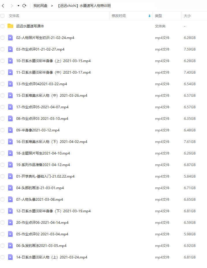迟迟chichi水墨速写人物班2021年4月结课【画质不错有课件】插图2